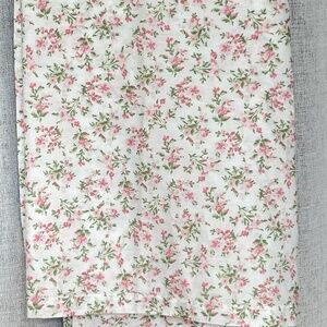 Laura Ashley Full Size Flat Sheet Floral Pink, green White Small Flowers Cotton